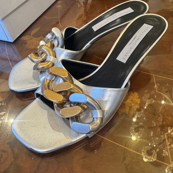 Stella McCartney 55mm chain-link sandals. Sz 40.0 USA Sz 10.0